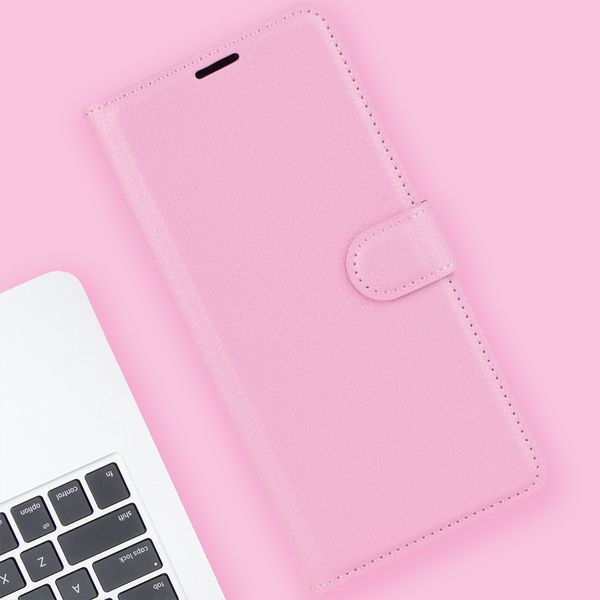 Шкіряний чохол-книжка Lichee для Xiaomi Redmi 12 рожевий 090726 фото
