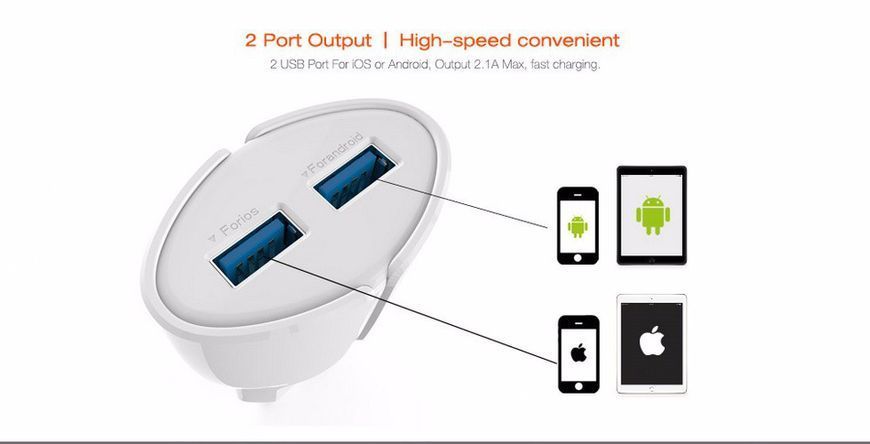 Мережеве ЗП LDNIO A2271 на 2USB (2.1A) для iPhone5/6 51170 фото