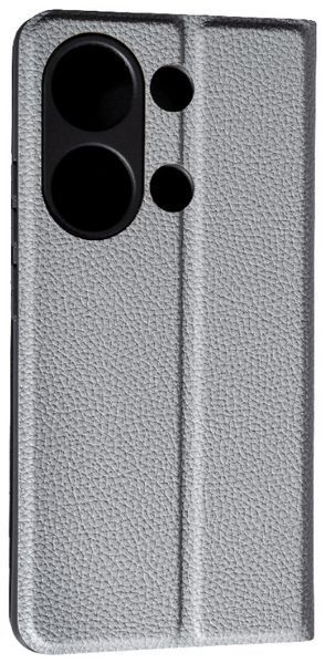 Шкіряний чохол-книжка Fibra case на Xiaomi Redmi Note 13 Pro (4G) / сірий 200781 фото