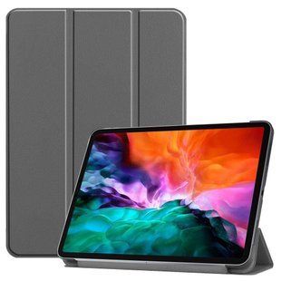 Кожаный чехол книжка Crazy Horse на планшет iPad Pro 12.9" (2022) / серый 097558 фото
