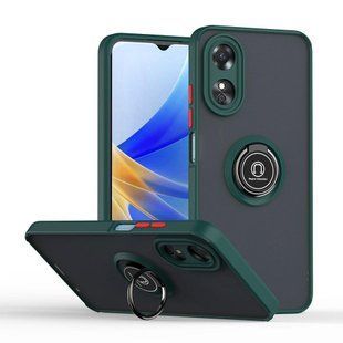 TPU чехол накладка Matte Ring Magnit для OPPO A58 4G темно-зеленый 094857 фото
