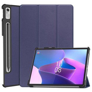 Кожаный чехол книжка Crazy Horse для Lenovo Tab P11 Pro 2nd Gen синий 093981 фото