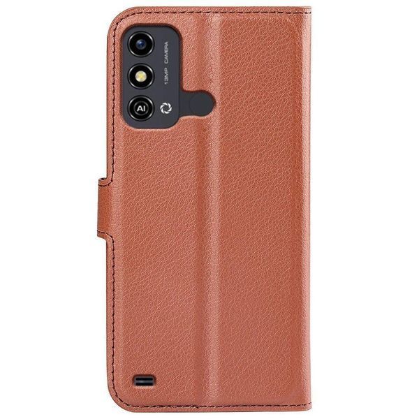 Шкіряний чохол-книжка Lichee для ZTE blade A53 коричневий 093058 фото