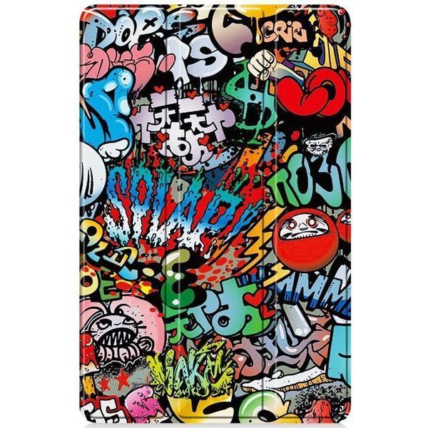 Кожаный чехол книжка Crazy Horse для Lenovo Tab K11 Plus (11.45") / graffiti 097432 фото