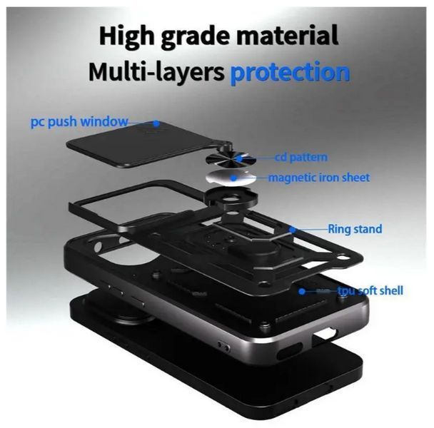 PC + TPU чохол Camshield Armor для Poco F7 Pro / червоний 203431 фото
