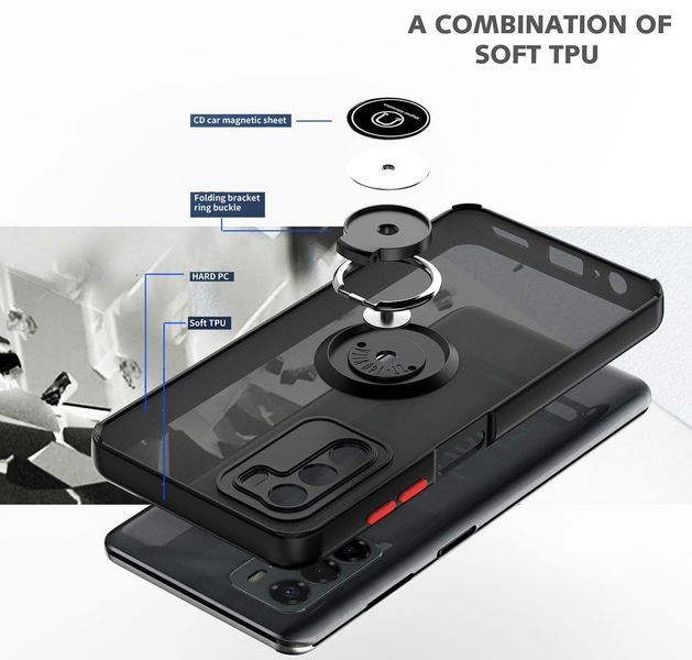 TPU чохол накладка Matte Ring Magnit для ZTE Blade V40 Vita блакитний 090256 фото