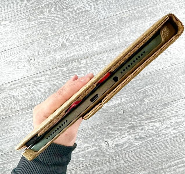 Шкіряний чохол-книжка на Xiaomi Redmi Pad SE (11") / золотистий 093397 фото