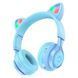 Бездротові навушники Hoco W39 Cat ear kids з LED-підсвіткою блакитний 87681 фото 1