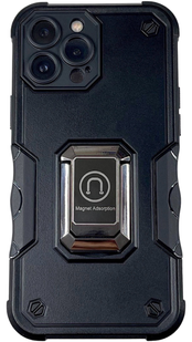 PC + TPU чехол Armor Magnet Ring для iPhone 13 Pro Max (на айфон 13 про макс) черный 085618 фото