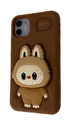 Гумовий 3D чохол Labubu для iPhone 11 / коричневий 202643 фото