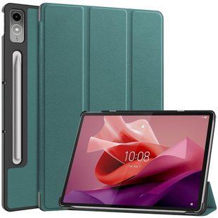 Кожаный чехол книжка Crazy Horse для Lenovo Tab P12 (12.7") / зеленый 093863 фото