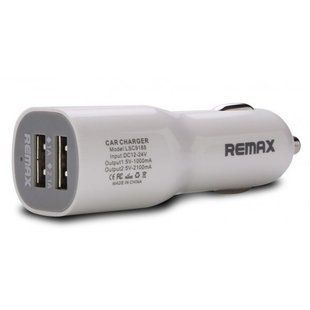 Автомобильная зарядка Remax на 2 USB (1.0A/2.1A) длинная версия 20-001 фото