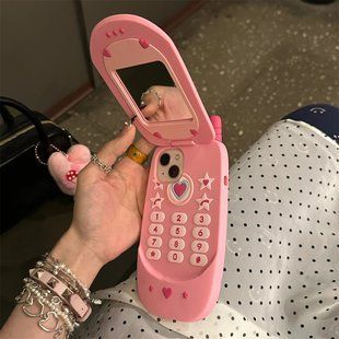 Силіконовий 3D чохол Mobile phone case для iPhone 15 Pro Max/рожевий 099450 фото