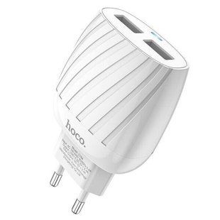 ЗЗП Hoco C78A 2USB 2.4 A + Lightning білий 85766 фото