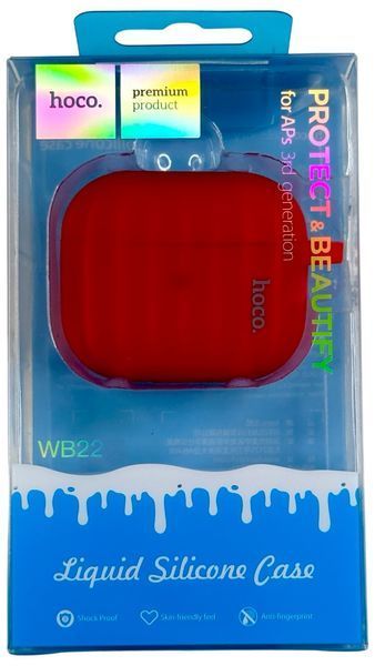 Силіконовий чохол Hoco WB22 для AirPods 3 (2021) червоний 089649 фото