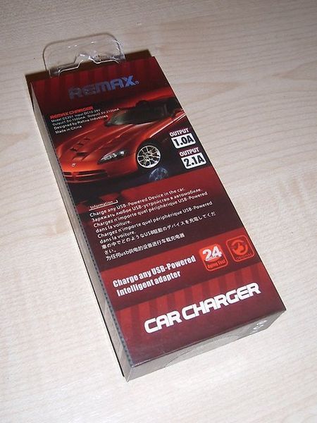 Автомобільна зарядка Remax на 2 USB (1.0 A/A 2.1) довга версія 20-001 фото