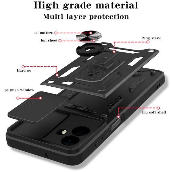 PC + TPU чехол Camshield Armor для Samsung Galaxy A07 (A075) / черный 203404 фото