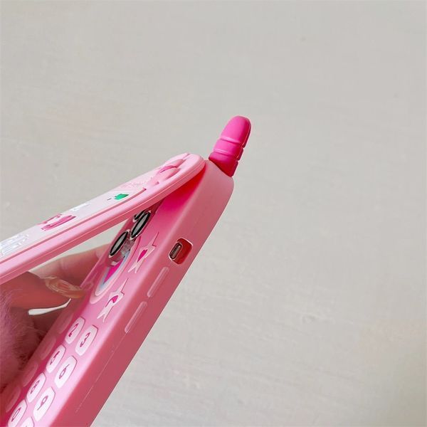 Силиконовый 3D чехол Mobile phone case для iPhone 15 Pro Max / розовый 099450 фото