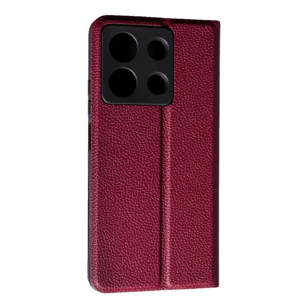 Шкіряний чохол-книжка Fibra case на Xiaomi Redmi Note 13 (5G) / бордовий 095866 фото