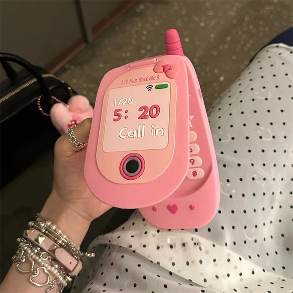 Силиконовый 3D чехол Mobile phone case для iPhone 15 Pro Max / розовый 099450 фото