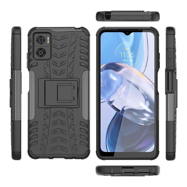 PC + TPU чехол Armor на Motorola E22 синий 89526 фото