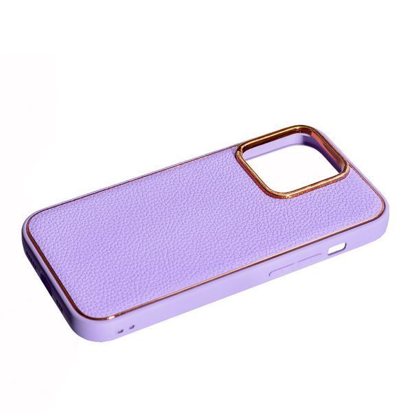 TPU чохол Leather New на iPhone 14 Pro Max (на айфон 14 про макс) фіалковий 086707 фото