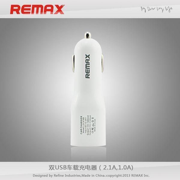 Автомобільна зарядка Remax на 2 USB (1.0 A/A 2.1) довга версія 20-001 фото