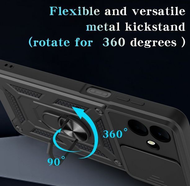 PC + TPU чехол Camshield Armor для Samsung Galaxy A07 (A075) / черный 203404 фото