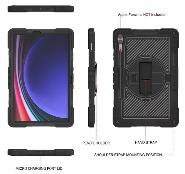 PC + TPU чехол Carbon Armor Cover Tablet на Samsung Galaxy Tab S11 (11") / малиновый 100598 фото