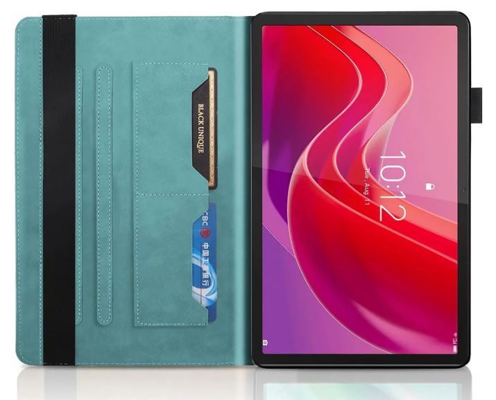 Чехол книжка Wood book для Lenovo Tab K11 2024 (11") / голубой 202189 фото