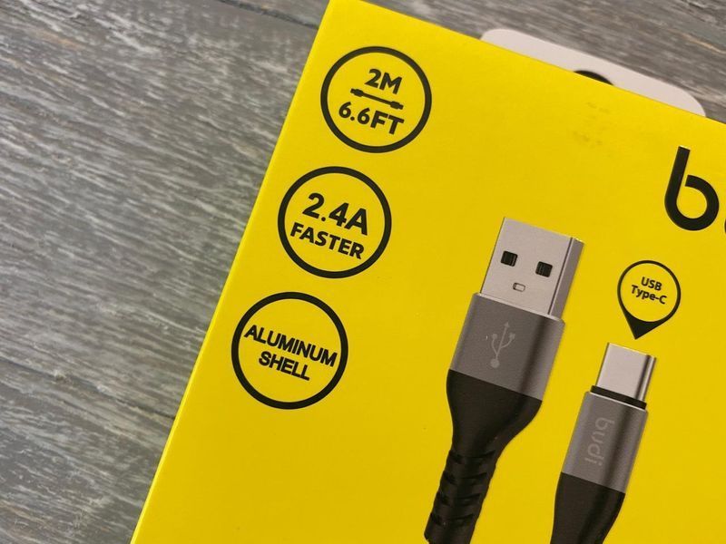 USB кабель Budi на Type-C (2.4 А) 2m 81849 фото