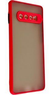 TPU чехол накладка Matte Color Case для Samsung Galaxy S10 Plus красный 092236 фото