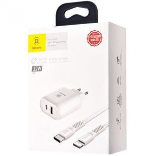 СЗУ Baseus Bojure PD Quick Charger + Cable (Lightning) 32W 1Type-C 1USB 90060 фото