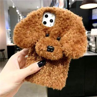 Чехол для телефона в виде собаки Poodle Case на iPhone 15 Pro Max / коричневый 098120 фото