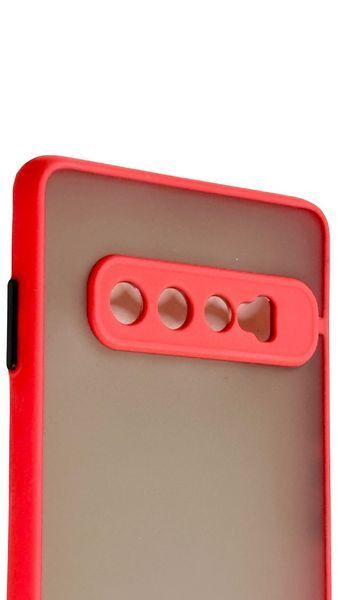 TPU чехол накладка Matte Color Case для Samsung Galaxy S10 Plus красный 092236 фото