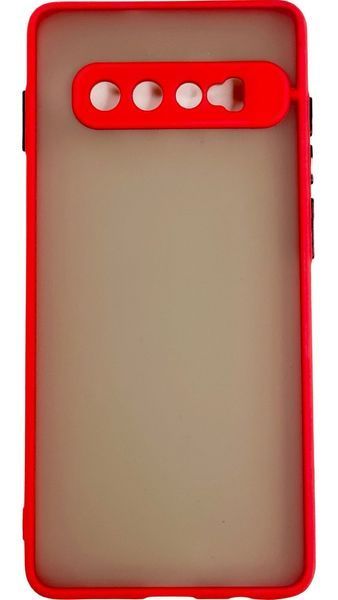 TPU чехол накладка Matte Color Case для Samsung Galaxy S10 Plus красный 092236 фото