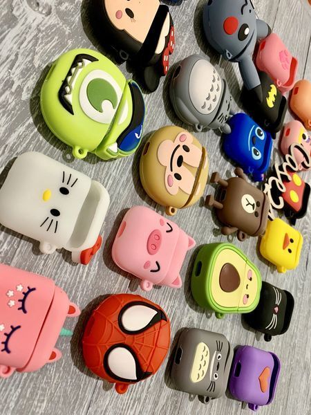 Чохол 3D на навушники Airpods з карабіном (для аирподс) 017366 фото