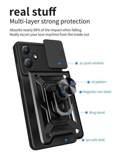 PC + TPU чохол Camshield armor для Infinix Hot 30 Play / червоний 092036 фото