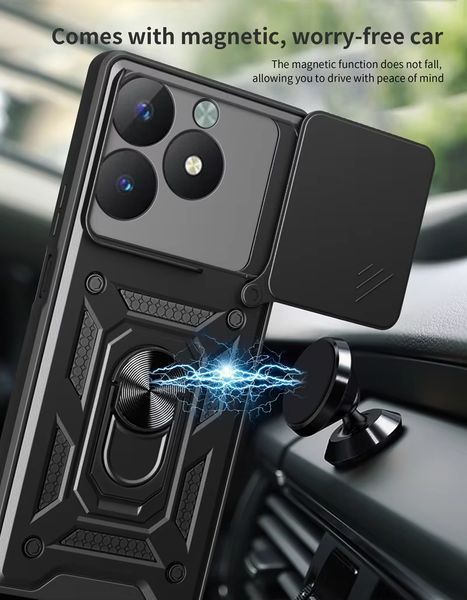 PC + TPU чехол Camshield Armor для Realme C61 (RMX3930) / черный 097663 фото