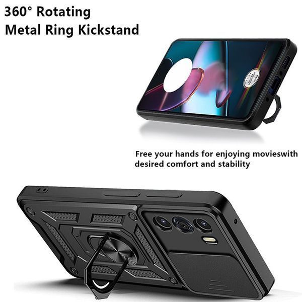 PC + TPU чехол Camshield Armor для Motorola G72 / черный 089325 фото