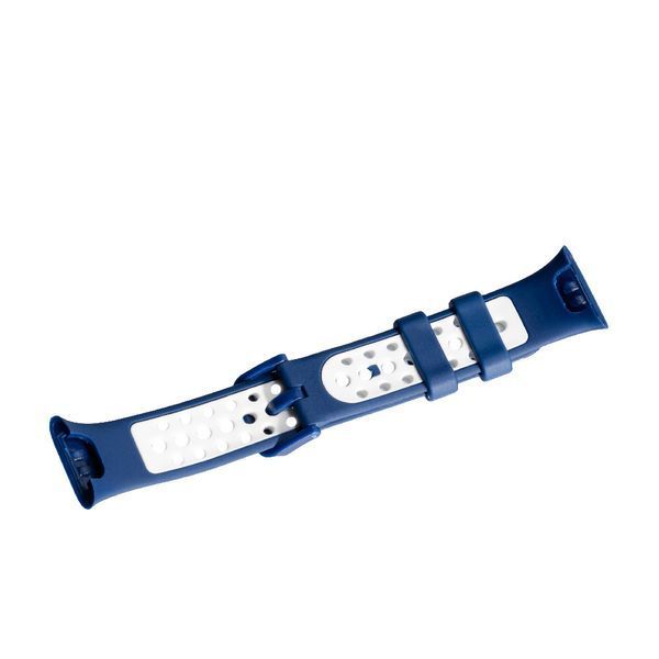 Ремінець браслет Perforation на Xiaomi Mi Smart Band 7 Pro Blue and White 91029 фото