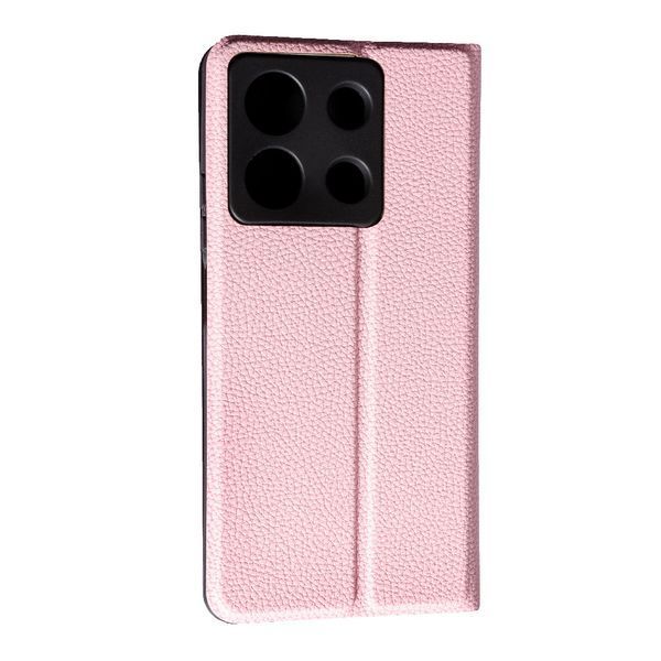 Шкіряний чохол книжка Fibra case на Xiaomi Redmi Note 13 (5G) / рожевий 095867 фото