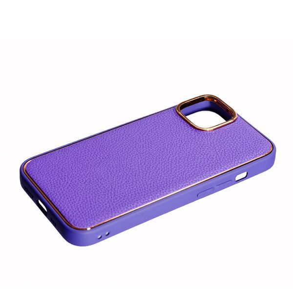 TPU чохол Leather New на iPhone 14 Plus (на айфон 14 плюс) фіолетовий 086708 фото