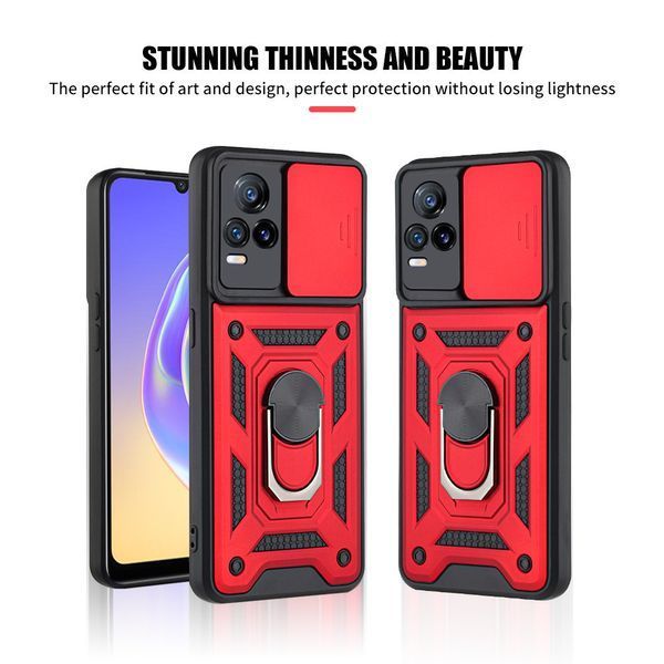 PC + TPU чохол Camshield armor для Vivo V21 / червоний 89477 фото