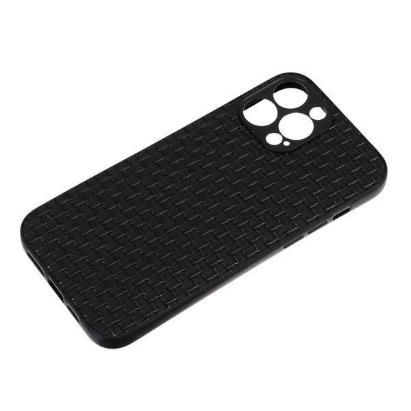 Чехол накладка Leather Case для iPhone 14 Pro Плетенка 089076 фото
