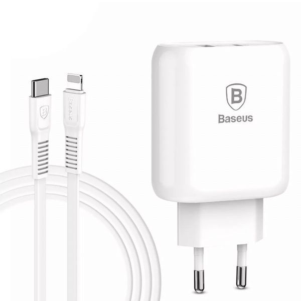 СЗУ Baseus Bojure PD Quick Charger + Cable (Lightning) 32W 1Type-C 1USB 90060 фото