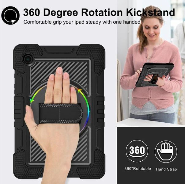 PC + TPU чохол Carbon Armor Tablet на планшет Samsung Galaxy Tab A9 (8.7") / чорний 095976 фото