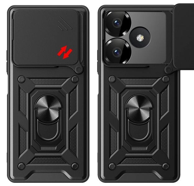 PC + TPU чохол Camshield Armor для Poco M6 (4G) / чорний 200308 фото