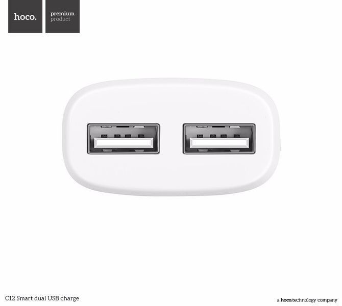Мережеве ЗУ HOCO C12 Smart на 2USB (2.4 A) + micro USB 51142 фото