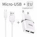 Мережеве ЗУ HOCO C12 Smart на 2USB (2.4 A) + micro USB 51142 фото 1